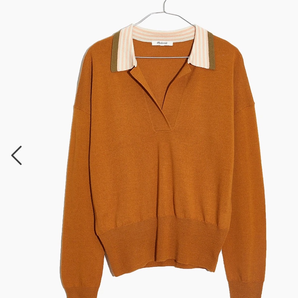 Madewell Merino Colorblock Polo Sweater